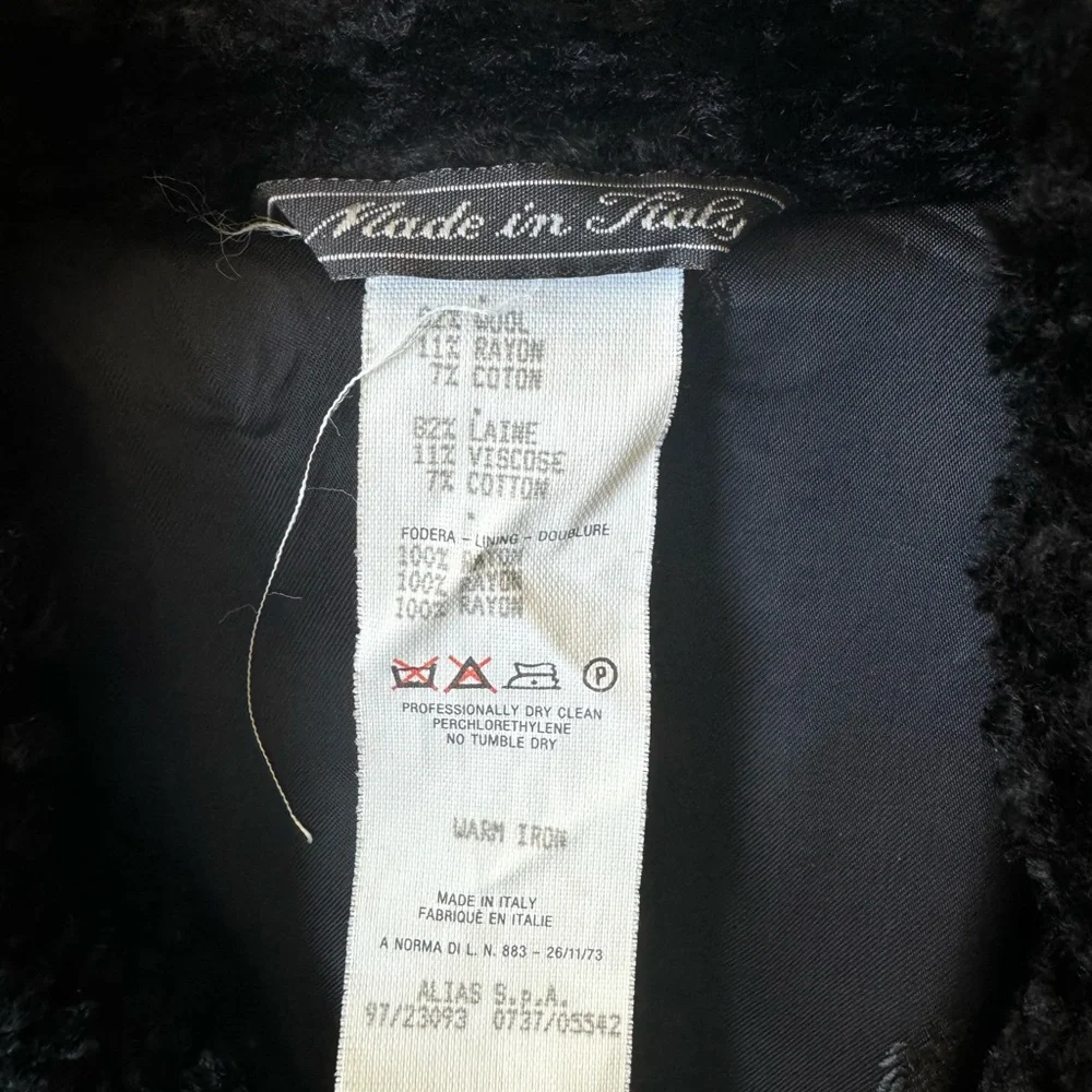 Gianni Versace 1973 Herringbone Wool Double Breasted Peacoat - Picture 5 of 12